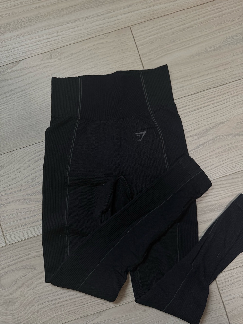 Gymshark Black High-Waist Ribbed Performance Leggings